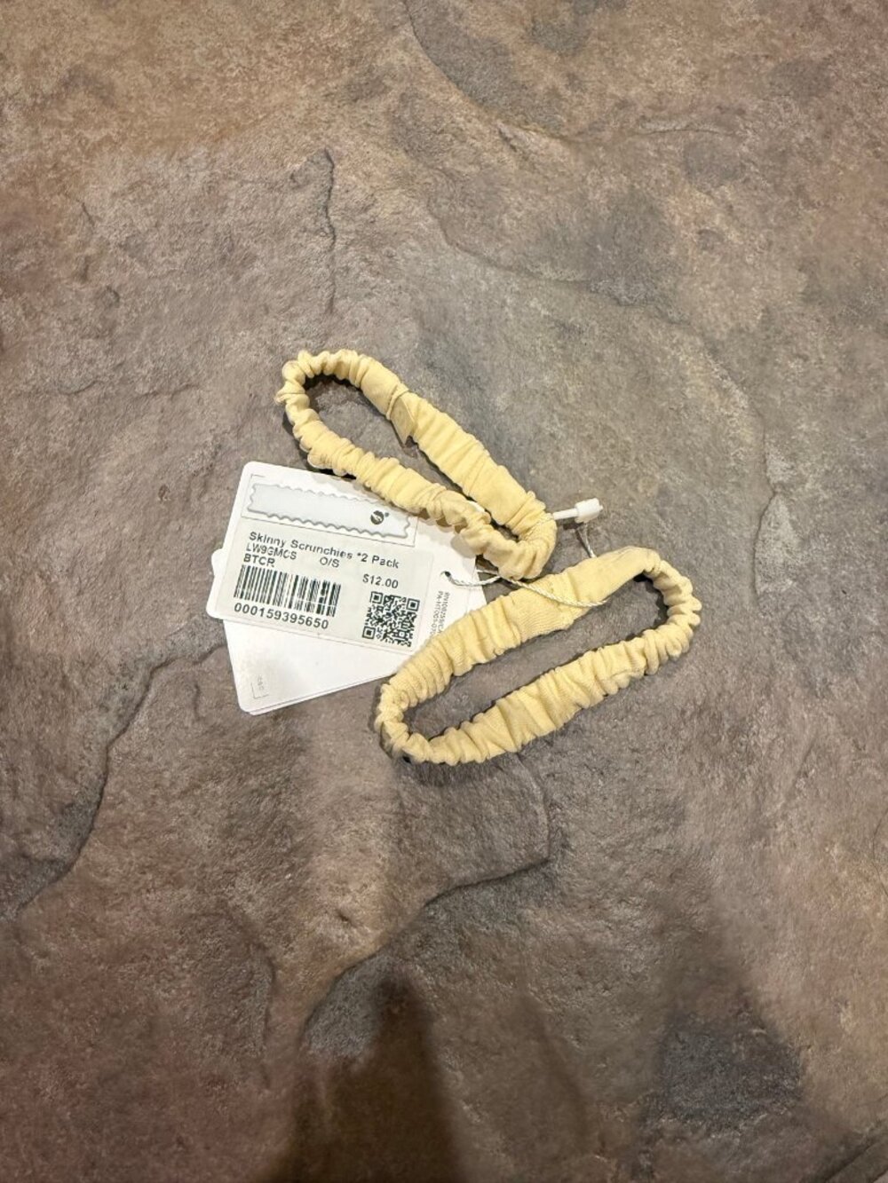 lululemon Skinny Scrunchies 2 Pack NWT Buttercream Yellow One Size